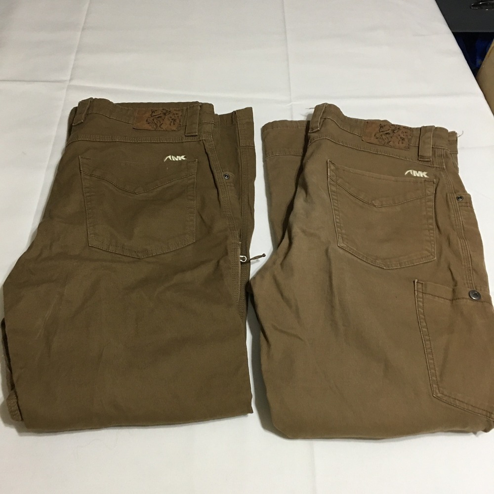 Lot of 2 Mountain Khakis Pants Mens 36x30 Brown Classic Fit Canvas Workwear